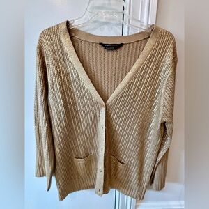 Gold metallic BCBG cardigan